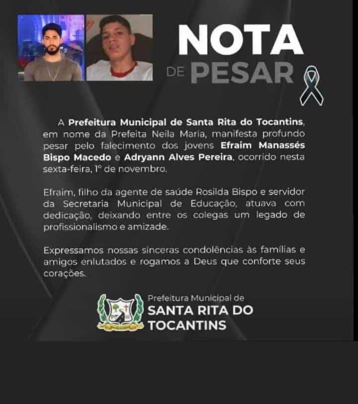 Dois jovens morrem após baterem moto de frente com caminhão na BR-153